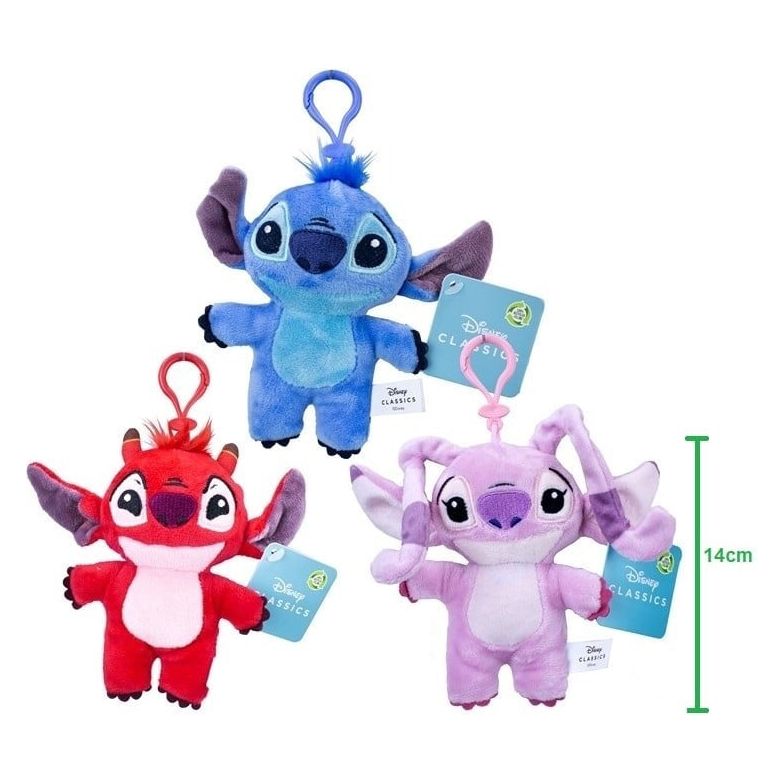 Disney - Lilo & Stitch Plüsch Schlüsselanhänger, 14cm, 3 verschiedene Designs